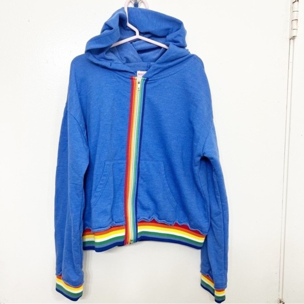 Design History Little Girl's & Girl's Rainbow Stripe Cozy Zip-Front Hoodie
